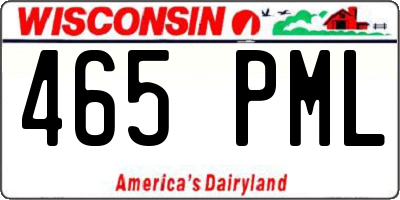 WI license plate 465PML