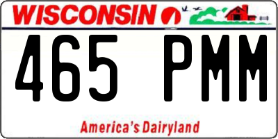 WI license plate 465PMM