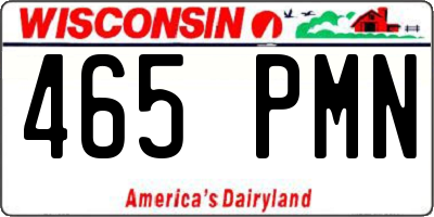 WI license plate 465PMN