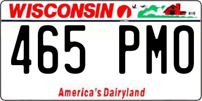 WI license plate 465PMO