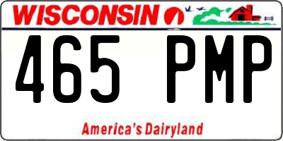 WI license plate 465PMP