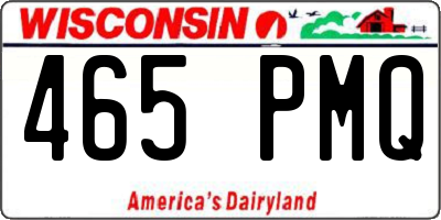 WI license plate 465PMQ