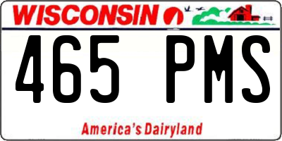 WI license plate 465PMS