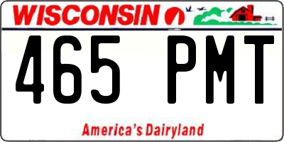 WI license plate 465PMT