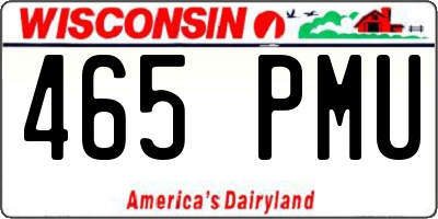 WI license plate 465PMU