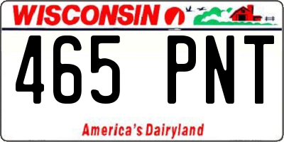 WI license plate 465PNT