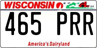 WI license plate 465PRR