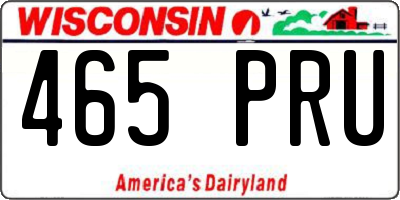 WI license plate 465PRU