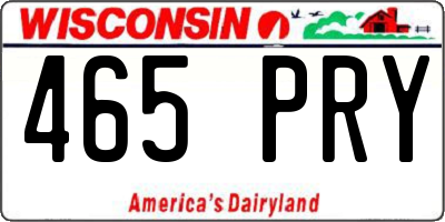 WI license plate 465PRY