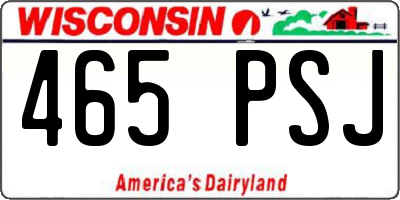 WI license plate 465PSJ