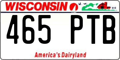 WI license plate 465PTB