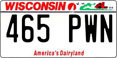 WI license plate 465PWN