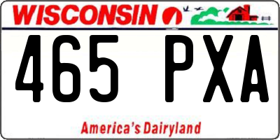 WI license plate 465PXA