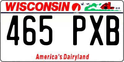WI license plate 465PXB