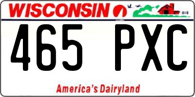 WI license plate 465PXC