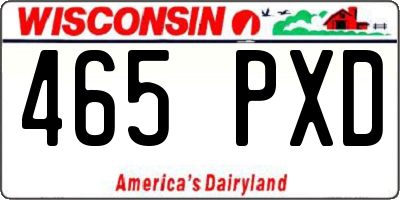 WI license plate 465PXD