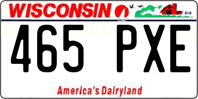 WI license plate 465PXE