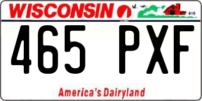 WI license plate 465PXF