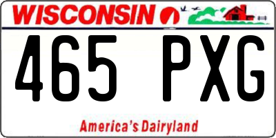 WI license plate 465PXG