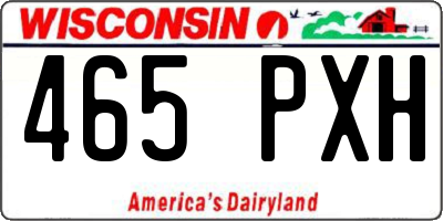 WI license plate 465PXH