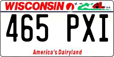 WI license plate 465PXI