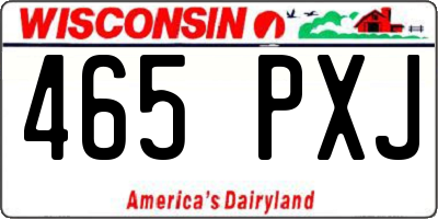 WI license plate 465PXJ