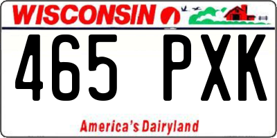 WI license plate 465PXK