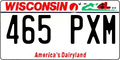 WI license plate 465PXM