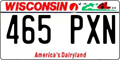 WI license plate 465PXN