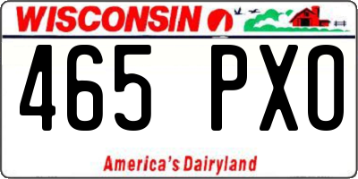 WI license plate 465PXO