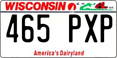 WI license plate 465PXP