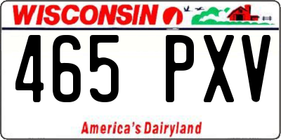 WI license plate 465PXV