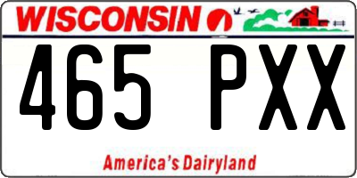 WI license plate 465PXX