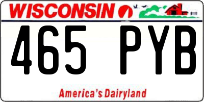 WI license plate 465PYB