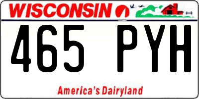WI license plate 465PYH