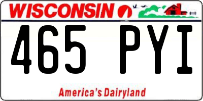 WI license plate 465PYI