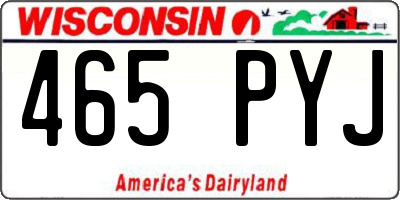 WI license plate 465PYJ