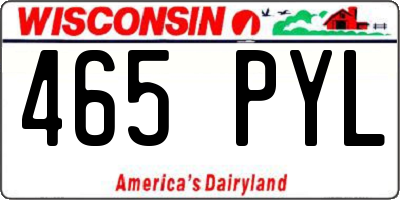 WI license plate 465PYL