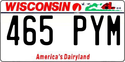 WI license plate 465PYM