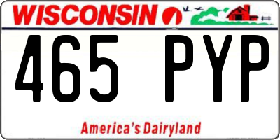 WI license plate 465PYP