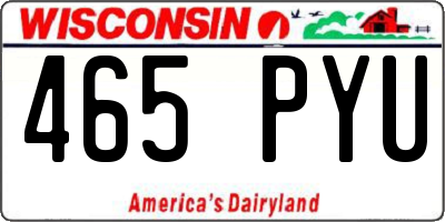 WI license plate 465PYU