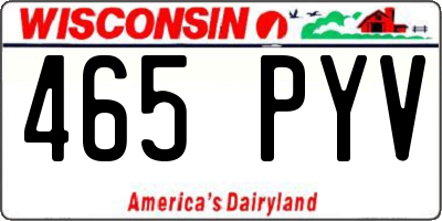 WI license plate 465PYV