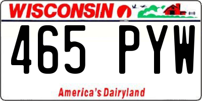 WI license plate 465PYW