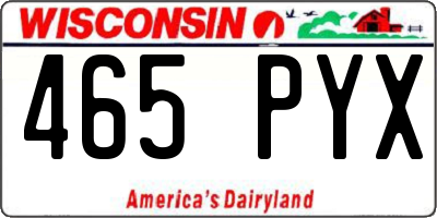 WI license plate 465PYX