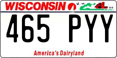 WI license plate 465PYY