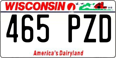 WI license plate 465PZD