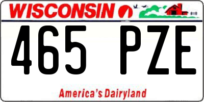 WI license plate 465PZE