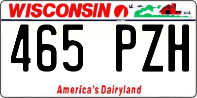 WI license plate 465PZH