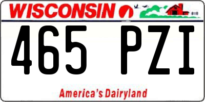 WI license plate 465PZI