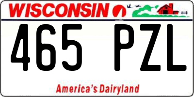 WI license plate 465PZL